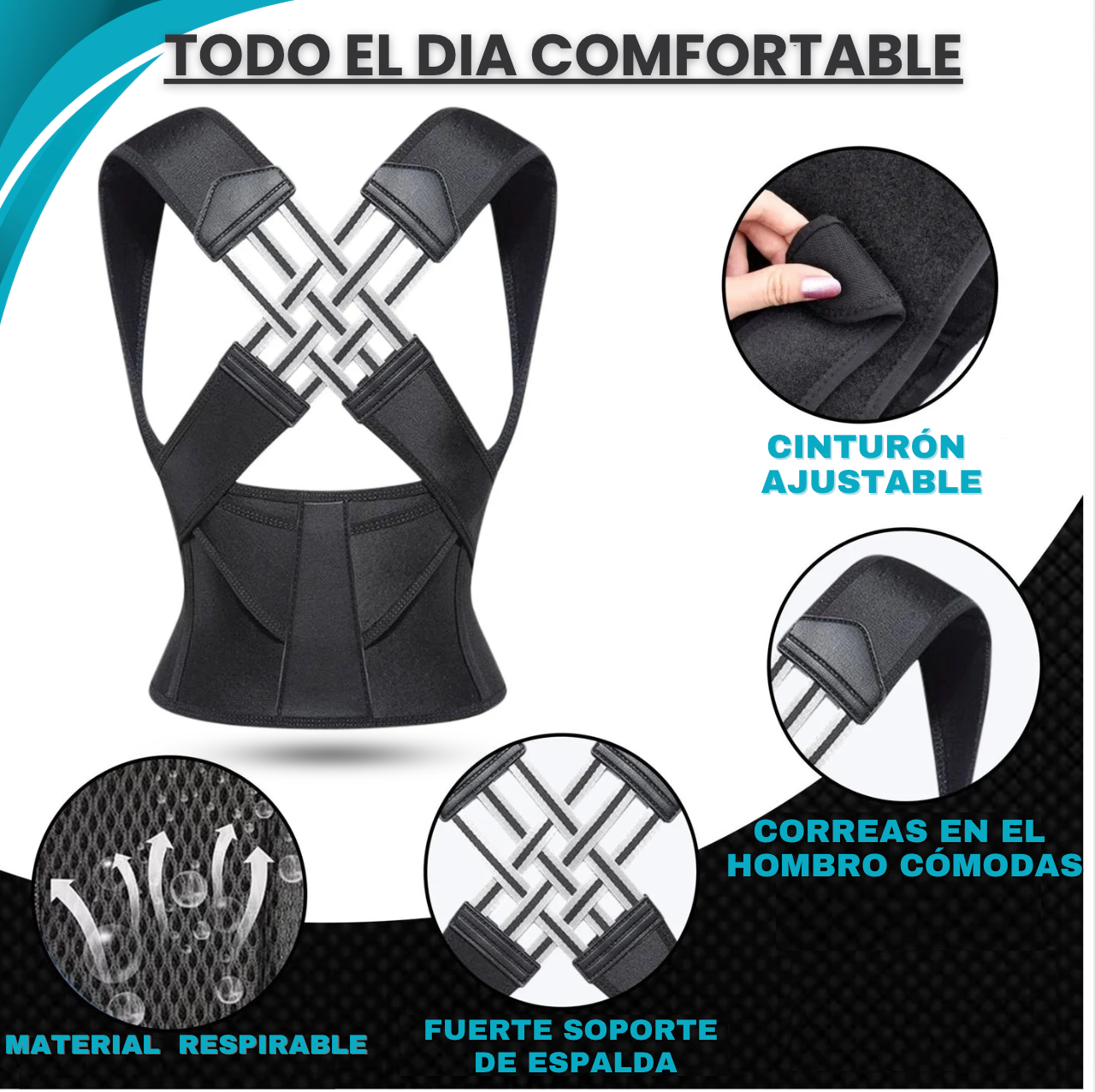 Corrector de Postura Instantáneo + Rodillo de Masaje ( Gratis )